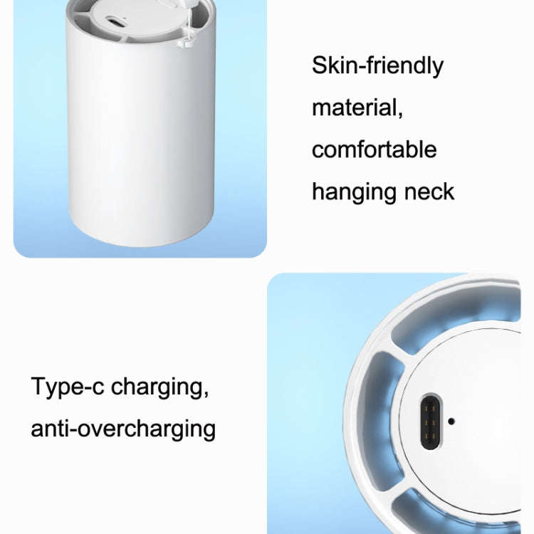 N1 Mini Portable USB Leafless Hanging Neck Fan(White)