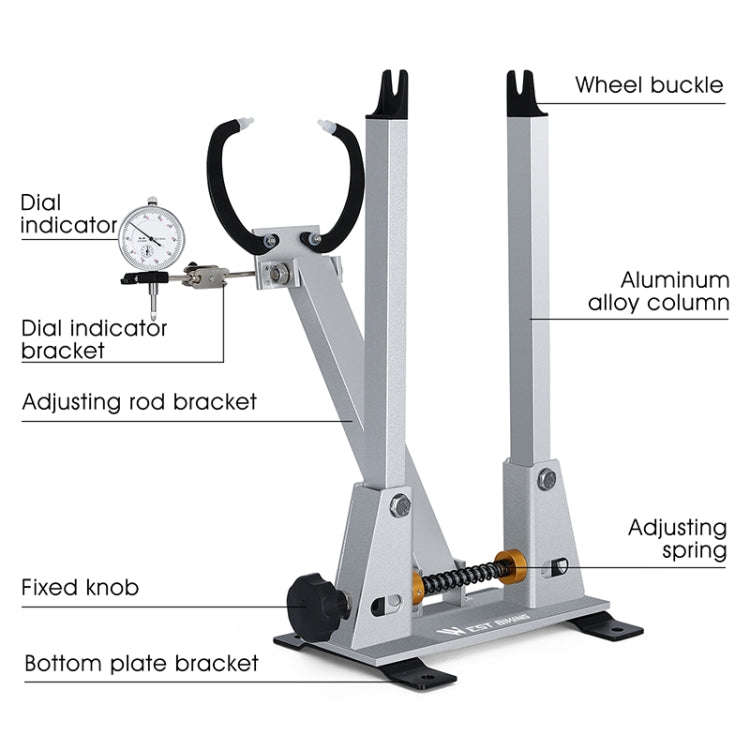 WEST BIKING Bicycle Wheel Correction and Adjustment Station(Silver)