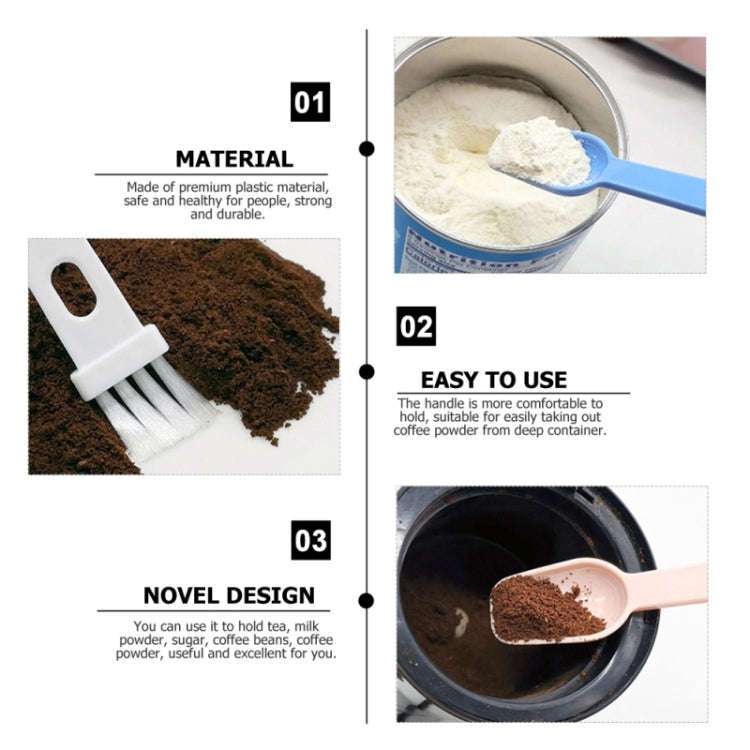 20 PCS Coffee Bean Grinder Spoon Grinder Cleaning Brush With Scale(Black Handle Black Hair)