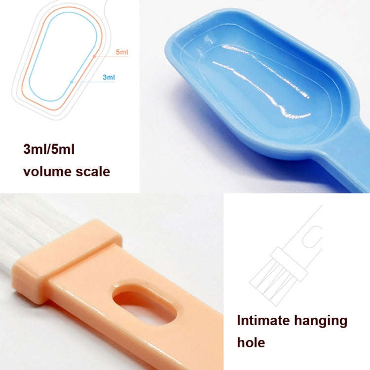 20 PCS Coffee Bean Grinder Spoon Grinder Cleaning Brush With Scale(Blue Handle White Hair)
