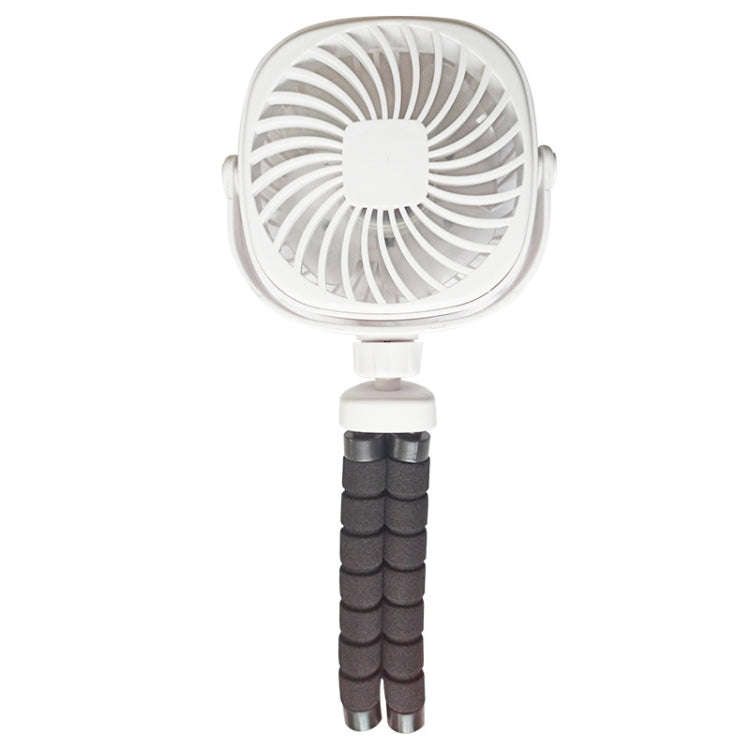Octopus Stroller Deformation Fan Desktop Portable Handheld USB Small Fan, Colour: 1200mAh White