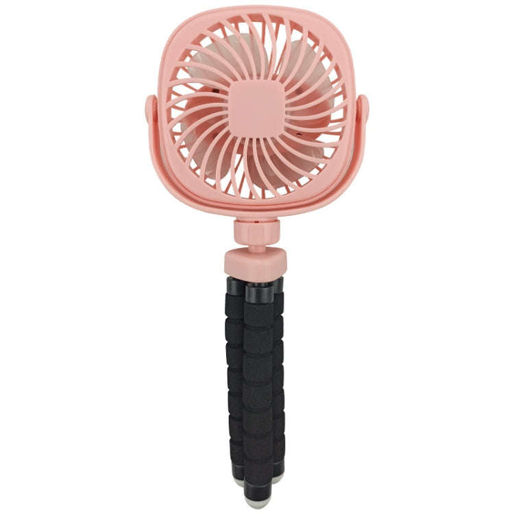 Octopus Stroller Deformation Fan Desktop Portable Handheld USB Small Fan, Colour: 2200mAh Pink