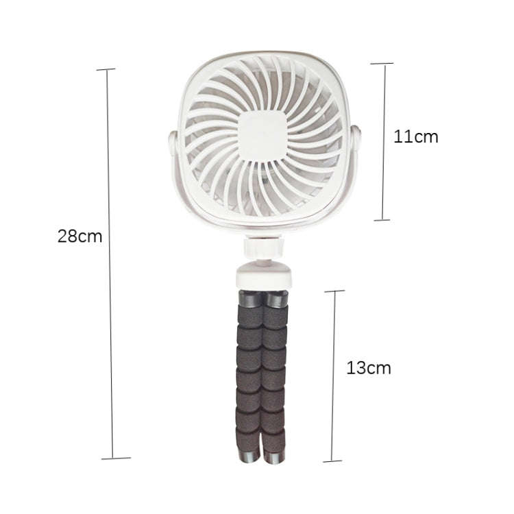Octopus Stroller Deformation Fan Desktop Portable Handheld USB Small Fan, Colour: 2200mAh Pink