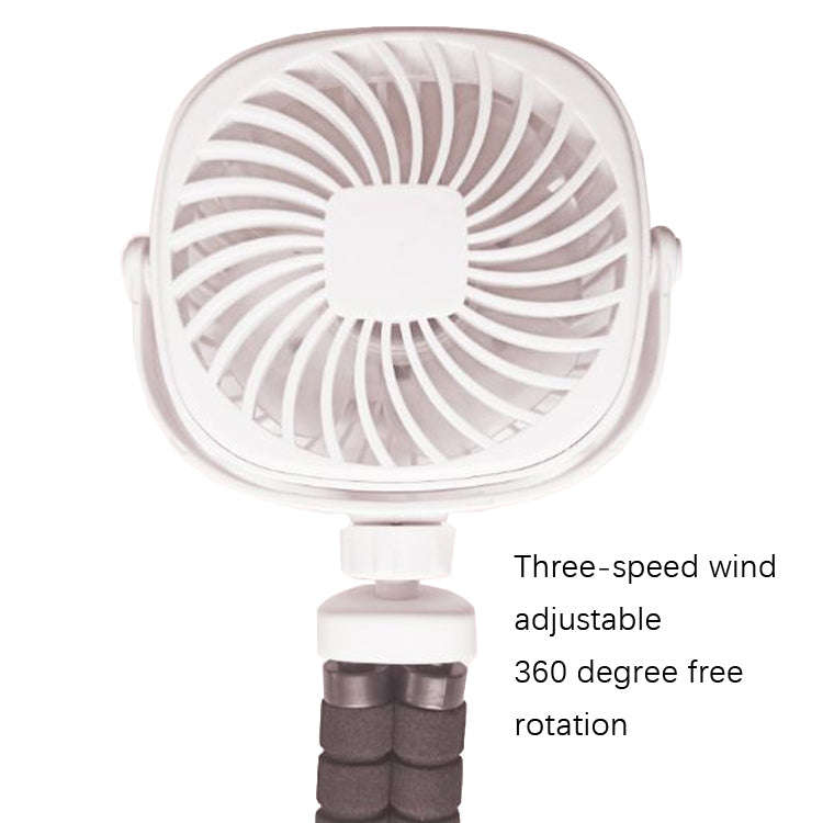 Octopus Stroller Deformation Fan Desktop Portable Handheld USB Small Fan, Colour: 2200mAh Pink