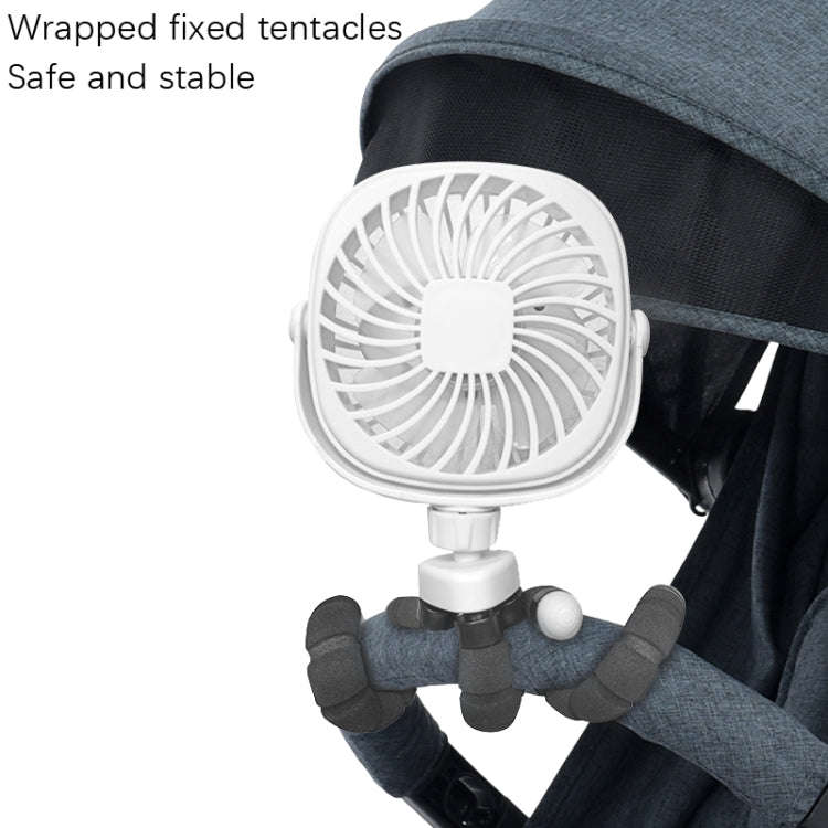 Octopus Stroller Deformation Fan Desktop Portable Handheld USB Small Fan, Colour: 2200mAh Pink