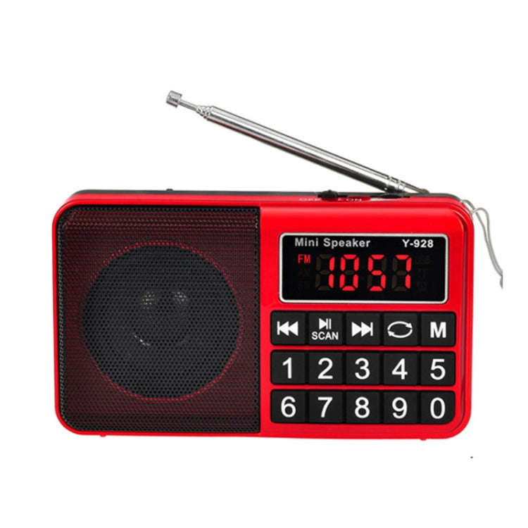 Y-928 FM Radio LED Display MP3 Support  TF Card U Disk(Red)