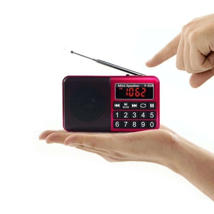 Y-928 FM Radio LED Display MP3 Support  TF Card U Disk(Blue)