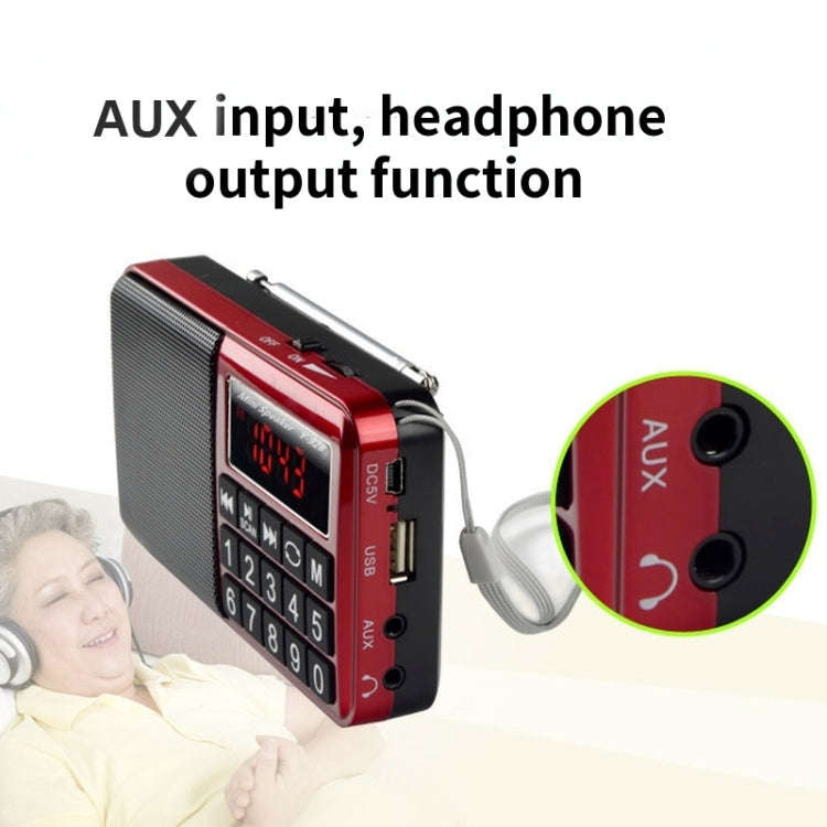 Y-928 FM Radio LED Display MP3 Support  TF Card U Disk(Blue)