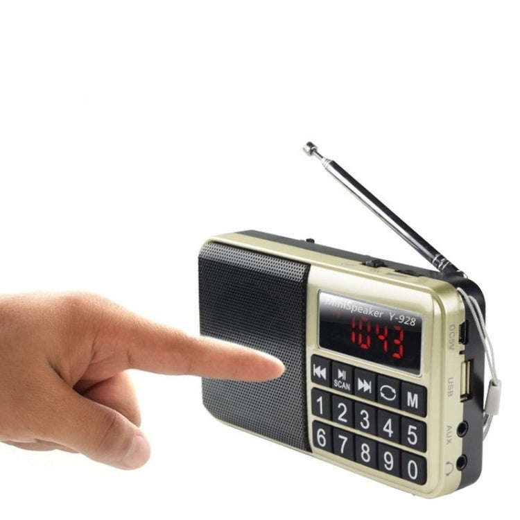 Y-928 FM Radio LED Display MP3 Support  TF Card U Disk(Blue)
