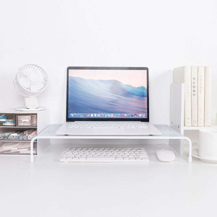 Computer Elevated Rack Monitor Bracket Storage Rack,Style: Single Layer(White)