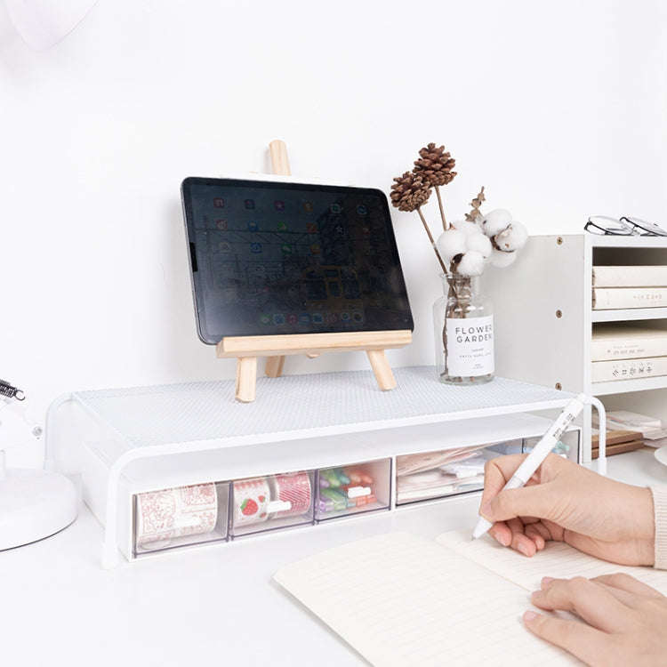 Computer Elevated Rack Monitor Bracket Storage Rack,Style: Single Layer(White)