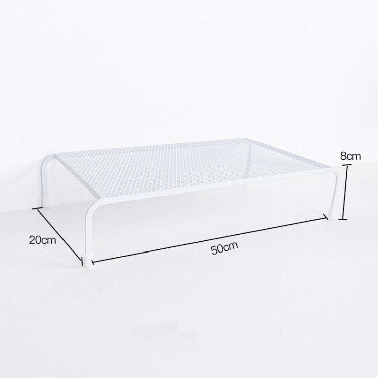 Computer Elevated Rack Monitor Bracket Storage Rack,Style: Single Layer(White)