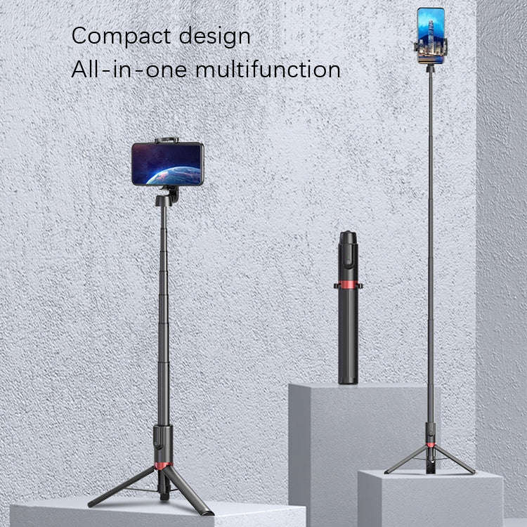 Desktop Multi-Function Live 1.3m Tripod Portable Integrated Bluetooth Selfie Rod(Black)