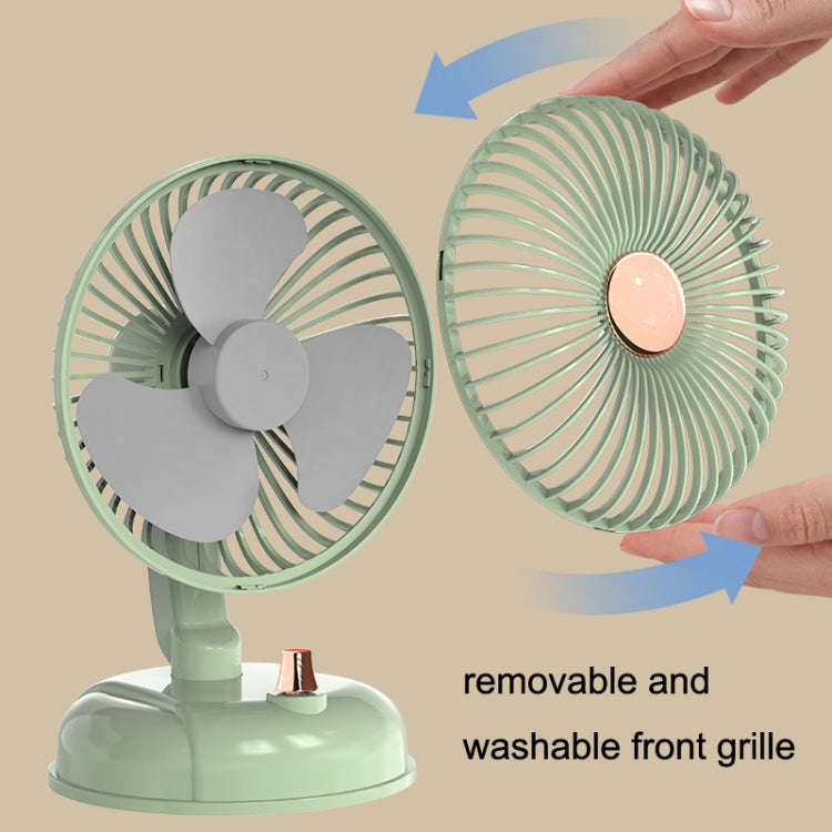 F10 Portable Quiet Desktop Retro Moving Head USB Fan(Bean Green)