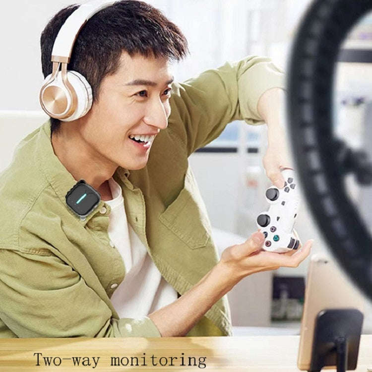 Outdoor Professional Noise-cancelling Wireless Lavalier Microphone Type-C+Apple Adapter+External ...