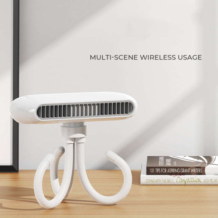 Handheld Mini USB Charging Desktop Portable Stroller Octopus Fan(White)