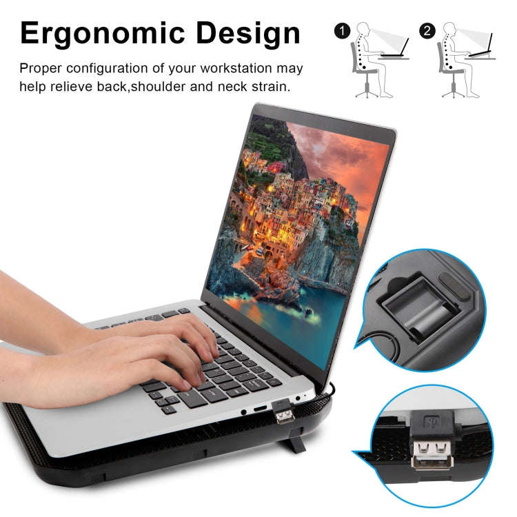 NUOXI M10 Dual USB Laptop Cooler(Black)