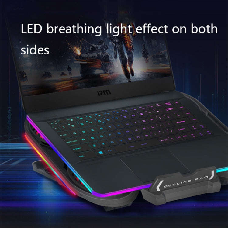 NUOXI Q6 RGB Lighting Effect Laptop Radiator with Phone Holder(Blue)