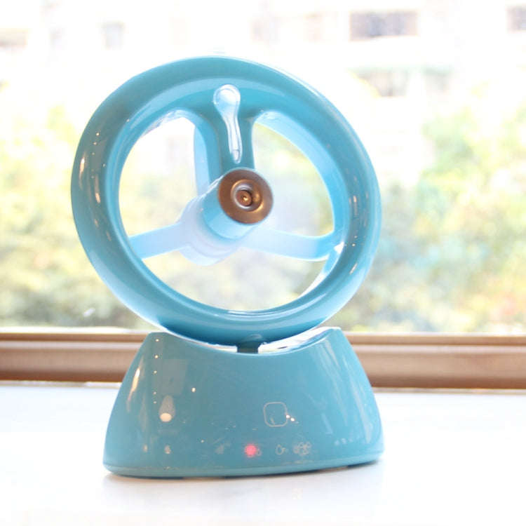 Mini USB Rechargeable Spray Fan Student Dormitory Office Desktop Mute Fan(Glossy Blue)