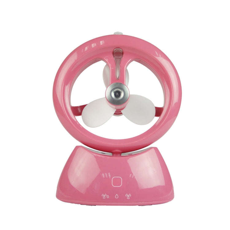 Mini USB Rechargeable Spray Fan Student Dormitory Office Desktop Mute Fan(Glossy Watermelon Red)