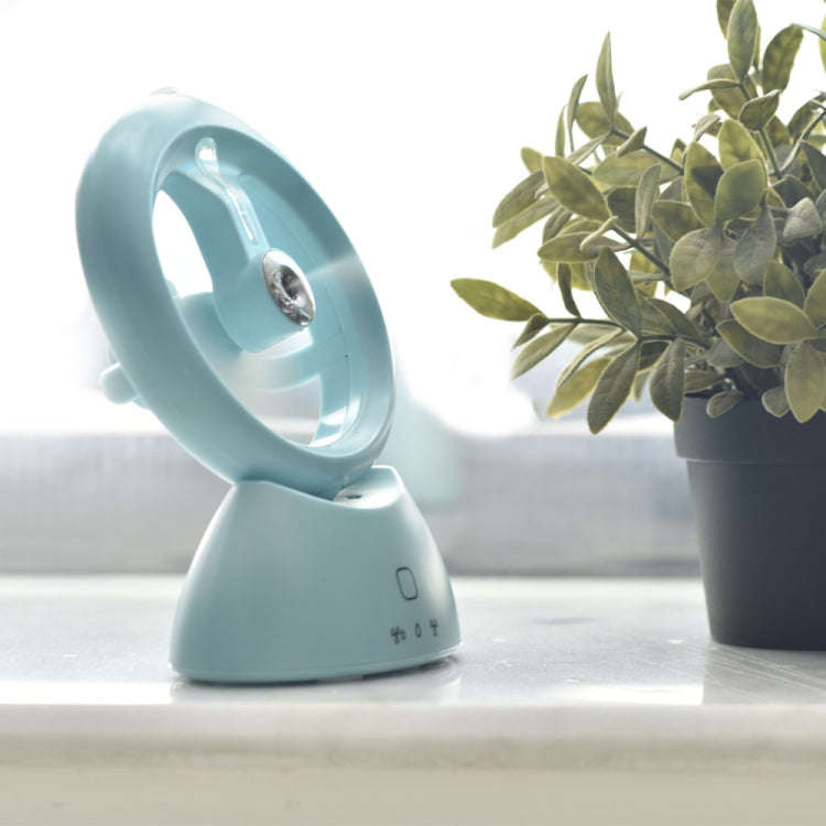 Mini USB Rechargeable Spray Fan Student Dormitory Office Desktop Mute Fan(Frosted Sky Blue)