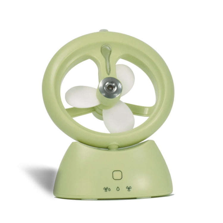 Mini USB Rechargeable Spray Fan Student Dormitory Office Desktop Mute Fan(Frosted Matcha Green)