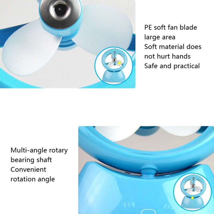 Mini USB Rechargeable Spray Fan Student Dormitory Office Desktop Mute Fan(Glossy Watermelon Red)