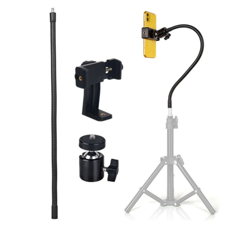 40cm Live Broadcast Bracket Extension Hose Tripod Accessories,Style: Hose+PTZ+Rotatable Phone Clip