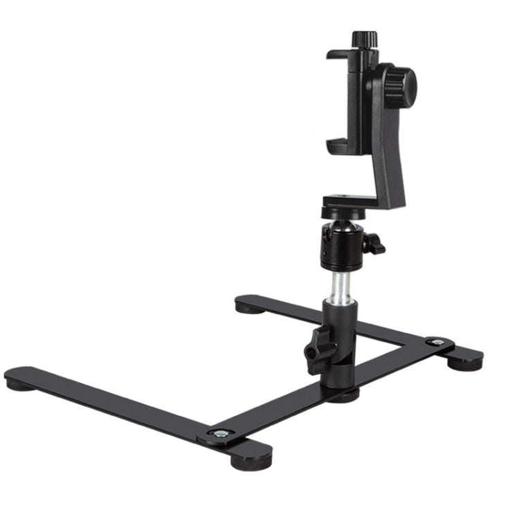 360 Degree Adjustable Metal Overhead Base Desktop Phone Holder,Style: Base+PTZ+Rotatable Phone Clip