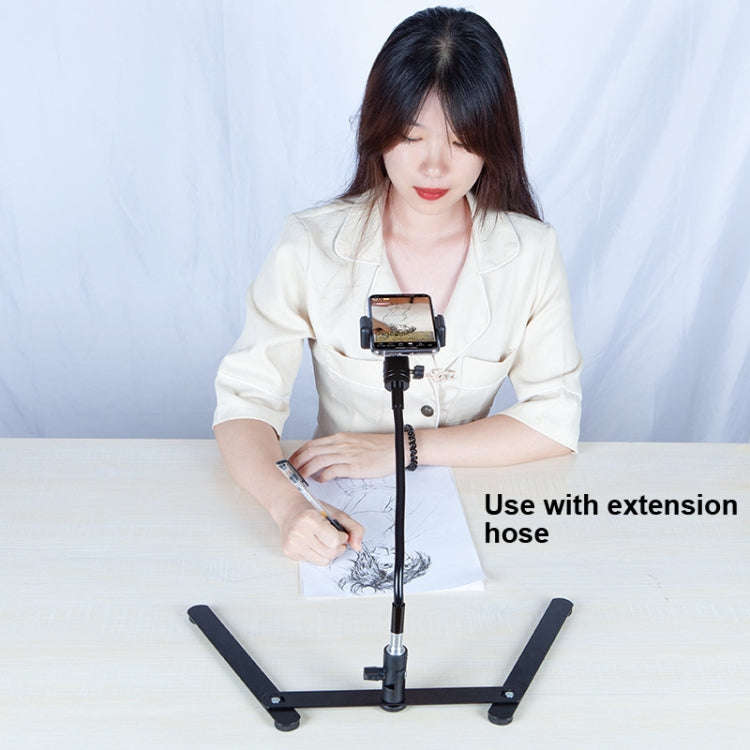 360 Degree Adjustable Metal Overhead Base Desktop Phone Holder,Style: Base+PTZ+Rotatable Phone Clip