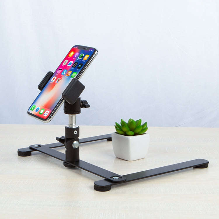 360 Degree Adjustable Metal Overhead Base Desktop Phone Holder,Style: Base+PTZ+Rotatable Phone Clip