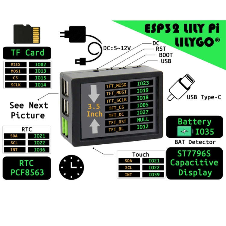 Lily Pi ESP32 Chip WiFi Bluetooth 3.5 Inch Capacitive Touch Screen 5V Relay USB Expansion Port(US...