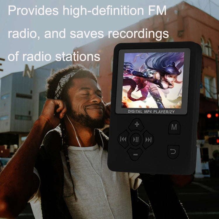 T69 Card Lyrics Synchronization Lossless Sound Quality MP4 Player, Style: Cross Button(White)