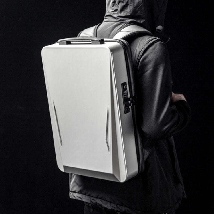 Men PC Hard Shell Gaming Computer Backpack For 15.6-17.3 Inch(Silver)