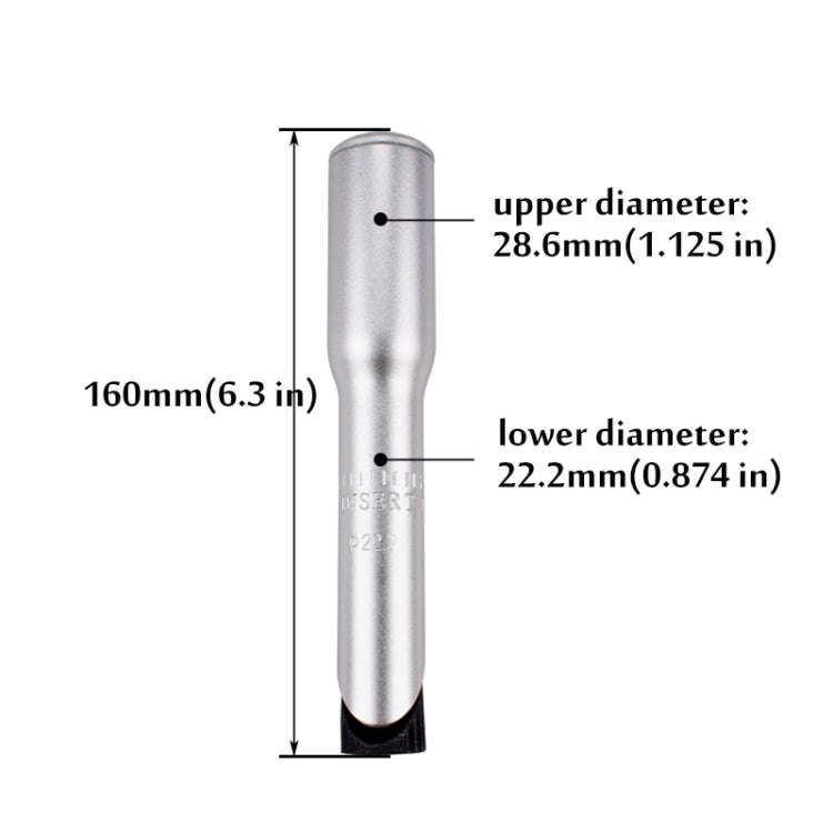 FMFXTR Road Bike Front Fork Stem Modified Height Increaser Handlebar Core Riser( 22.2mm Silver)