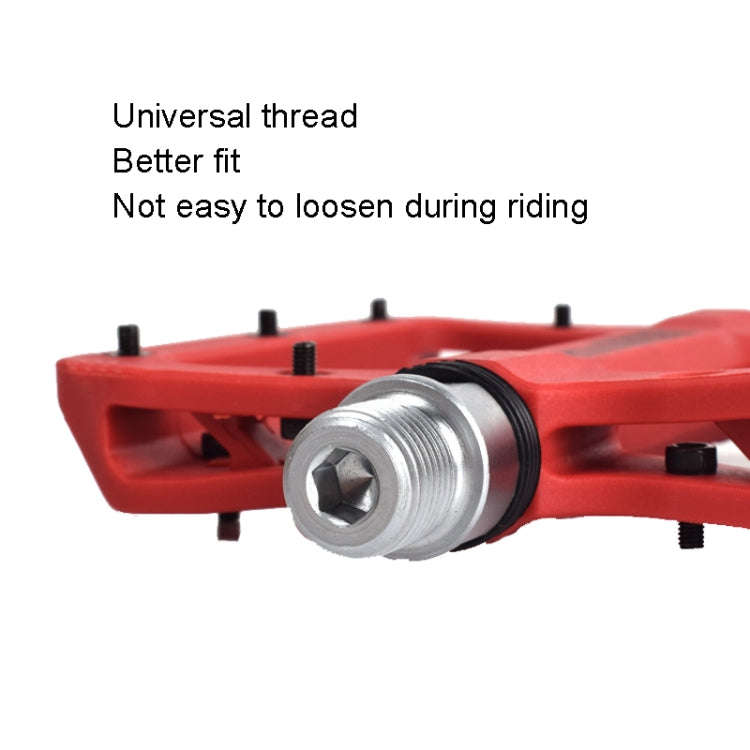 FMFXTR Mountain Bicycle Pedal Nylon Fiber Bearing Non-Slip Pedal(SG-12B Red)