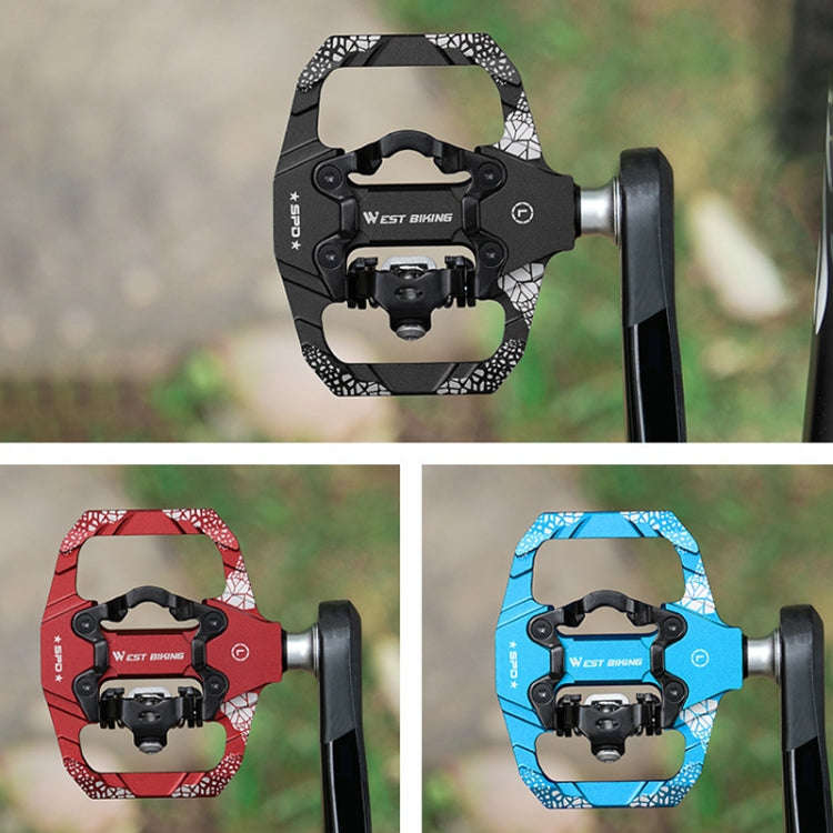 A Pair WEST BIKING YP0802086 Mountain Bike Aluminum Bearing Pedals(Blue)