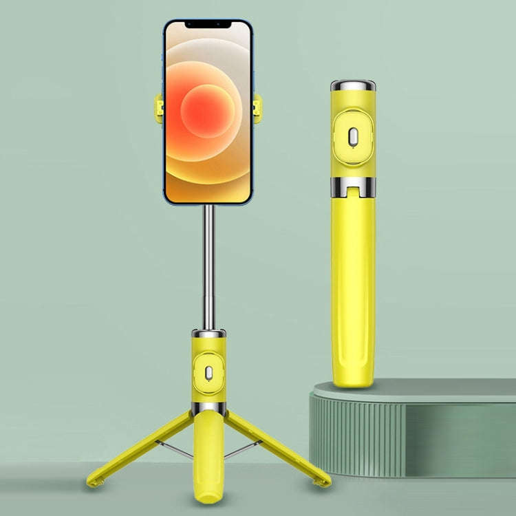 Integrated Reinforcement Keel Live Desktop Bluetooth Mobile Selfie Stick(Lemon Yellow)