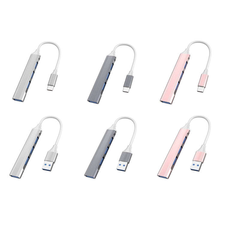 4 in 1 Mini Multifunctional Expanded Docking, Spec: Type-C/USB-C 3.0 (Pink)