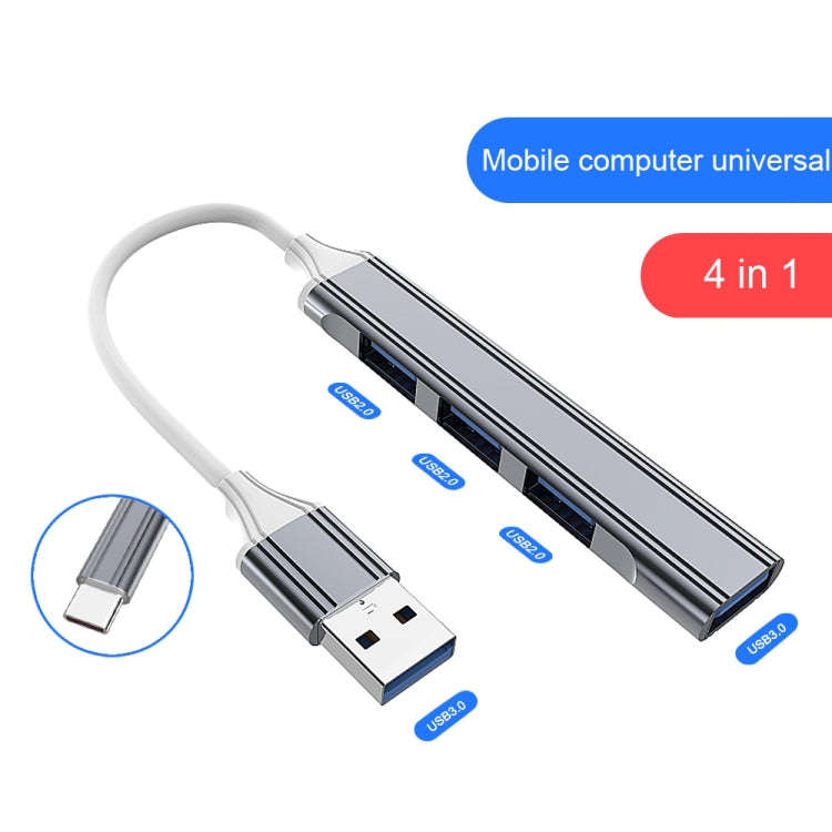 4 in 1 Mini Multifunctional Expanded Docking, Spec: Type-C/USB-C 3.0 (Pink)