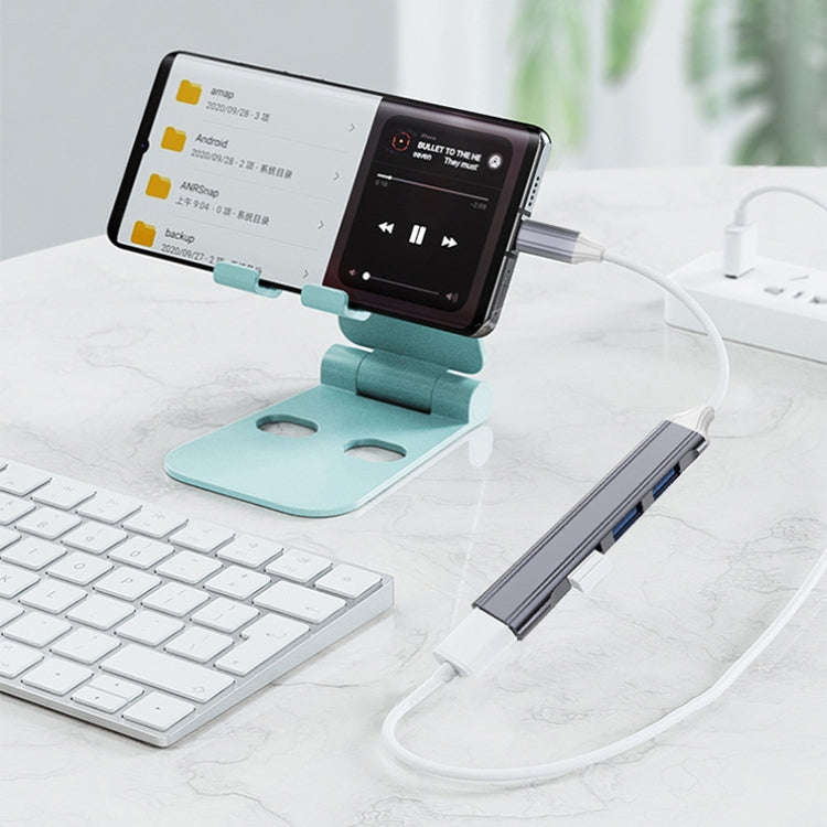 4 in 1 Mini Multifunctional Expanded Docking, Spec: Type-C/USB-C 3.0 (Pink)