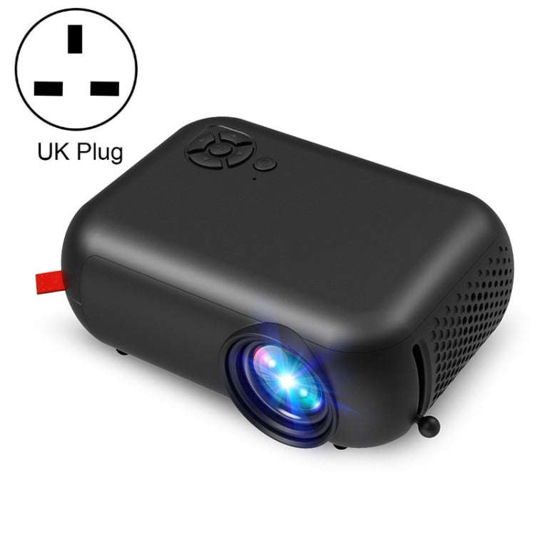 A10 480x360 Pixel Projector Support 1080P Projector ,Style: Basic Model Black (UK Plug)
