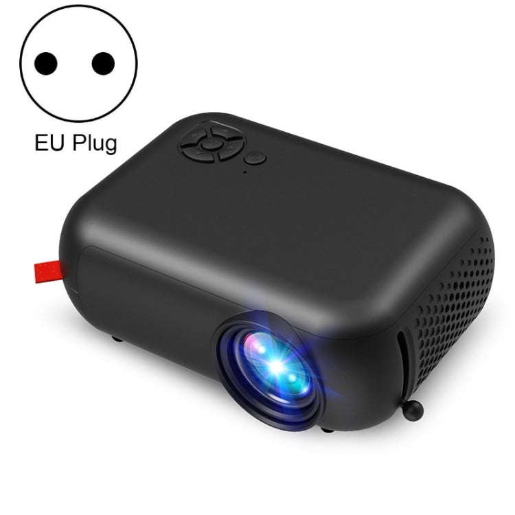 A10 480x360 Pixel Projector Support 1080P Projector ,Style: Basic Model Black(EU Plug)