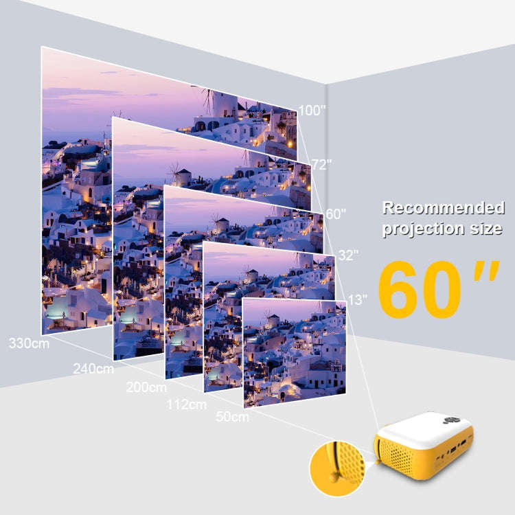 A10 480x360 Pixel Projector Support 1080P Projector ,Style: Basic Model Black(EU Plug)