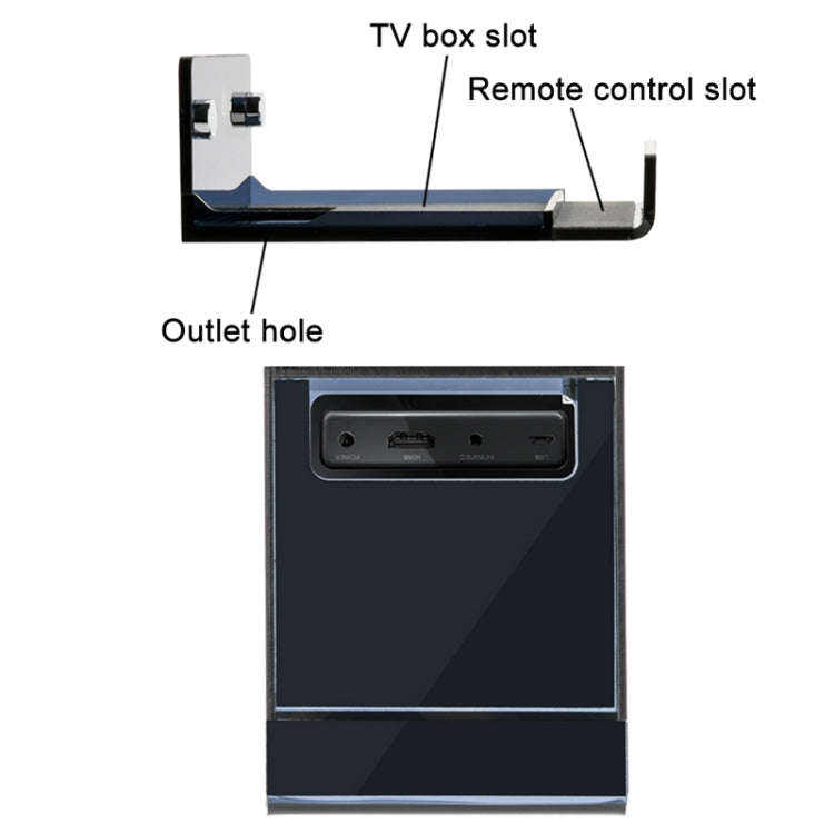 Set Top Box Wall Storage Mount For Amazon Fire TV(Half-transparent Tea Black)