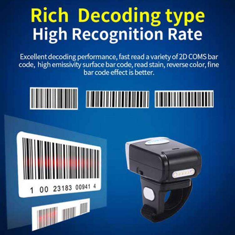 EVAWGIB DL-D604P QR Code Wireless Bluetooth Wearable Portable 360 Degree Ring Scanner