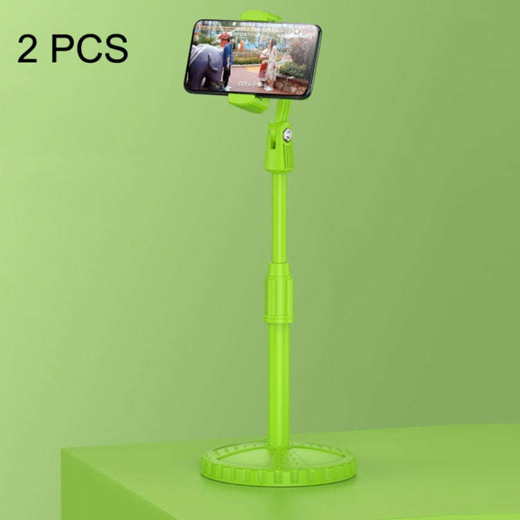 2 PCS Multifunctional Live Telescopic Mobile Phone Desktop Bracket(Mint Green)