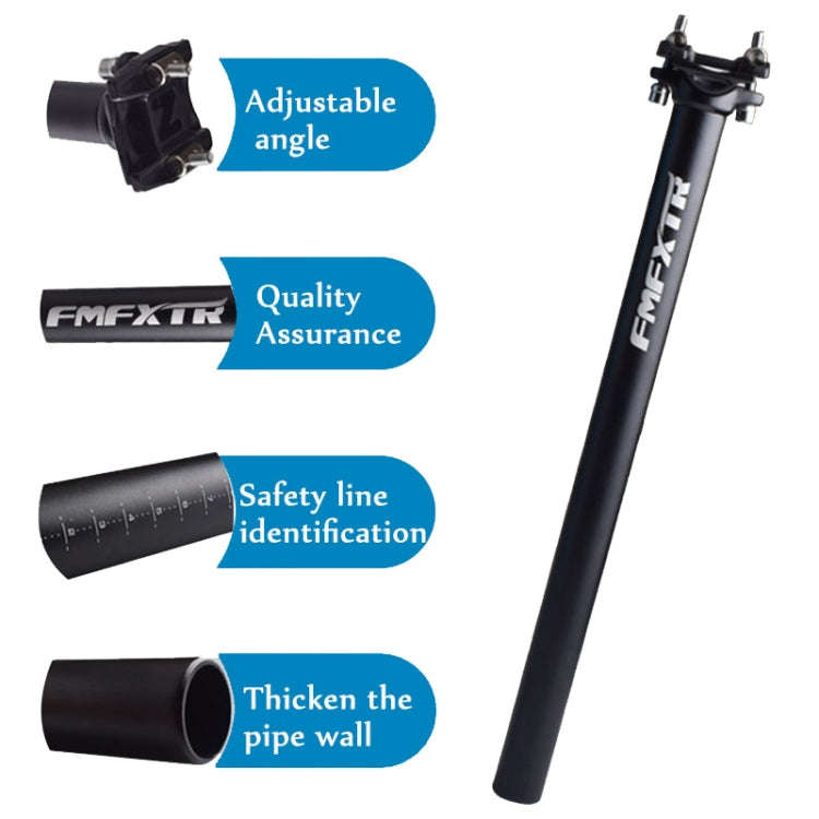 FMFXTR Bicycle Extended Saddle Seat Tube Double Nail Straight Tube, Specification: 27.2mm(Black)