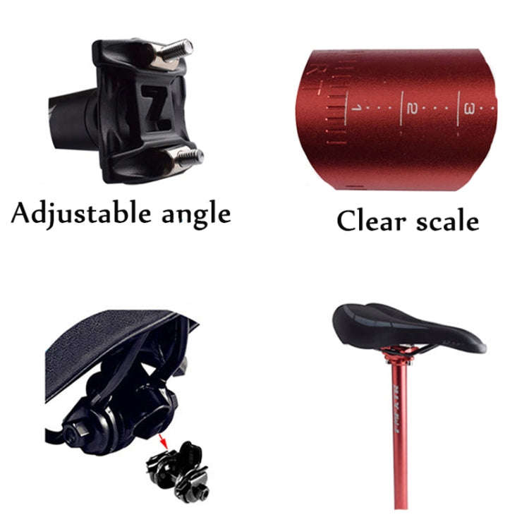 FMFXTR Bicycle Extended Saddle Seat Tube Double Nail Straight Tube, Specification: 27.2mm(Black)