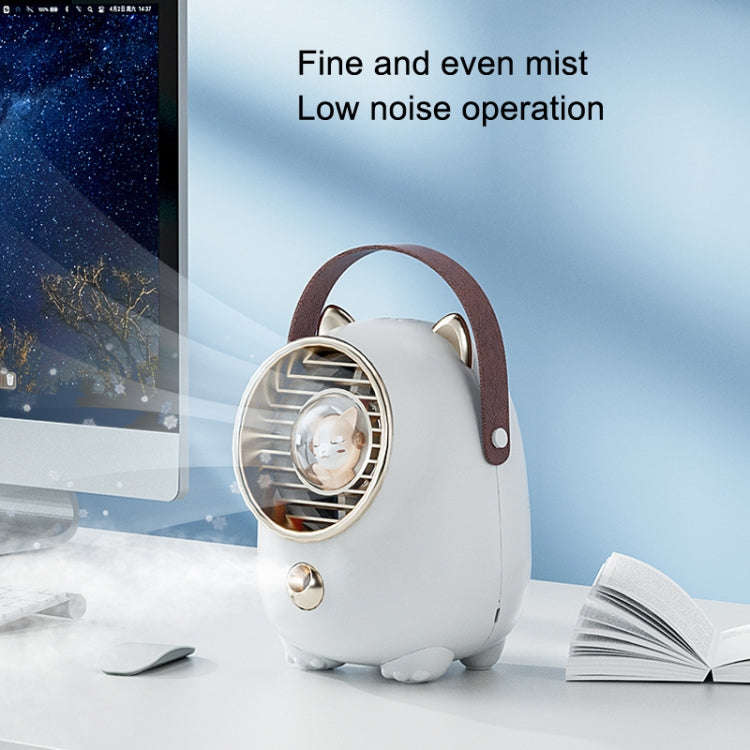 Turbine Water Cold Fan USB Desktop Humidity Spray Small Fan(Tanuka White 2000 mAh)